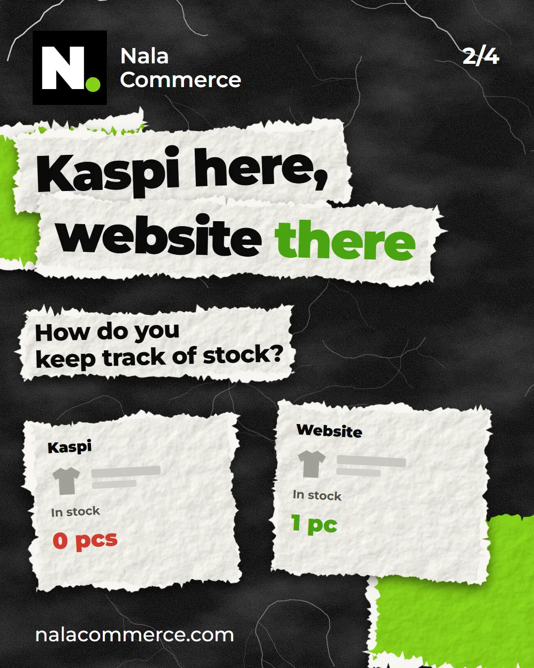 Kaspi here, website there — how do you keep track of stock?