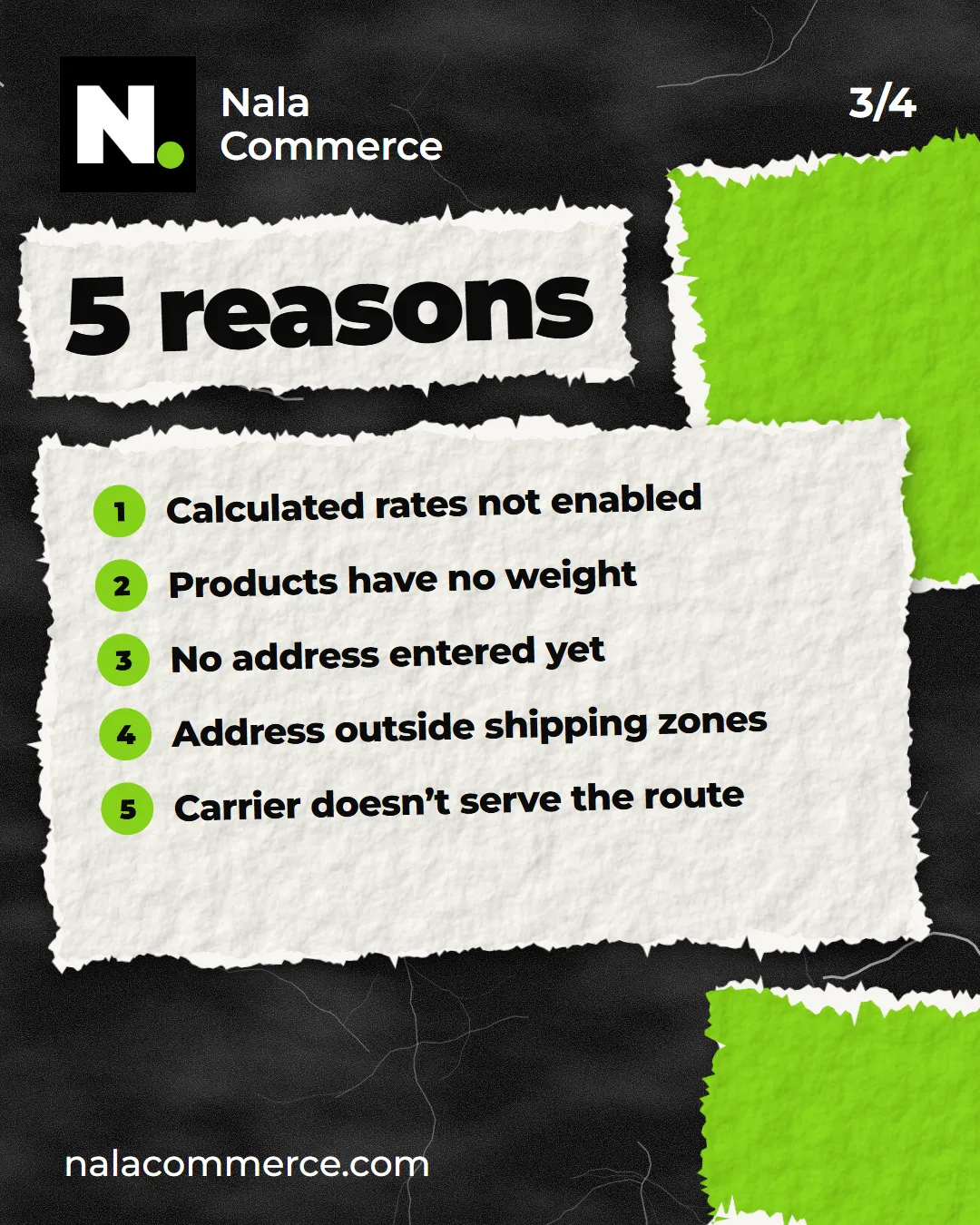 Five reasons shipping rates don’t show