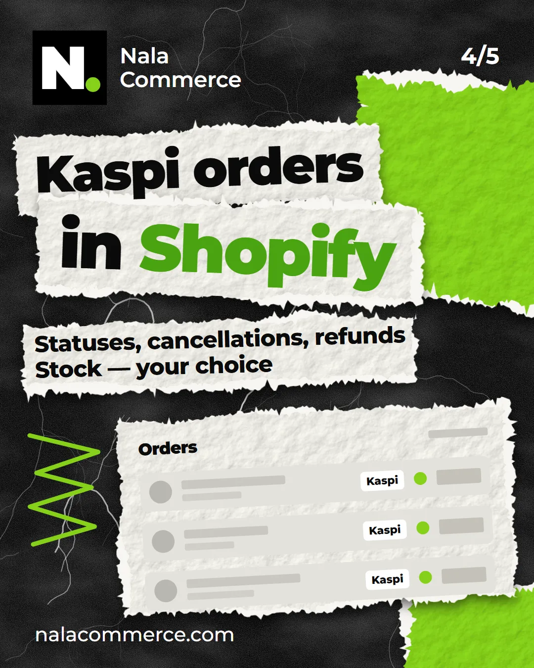 Kaspi orders in Shopify: statuses, cancellations, refunds, stock — your choice